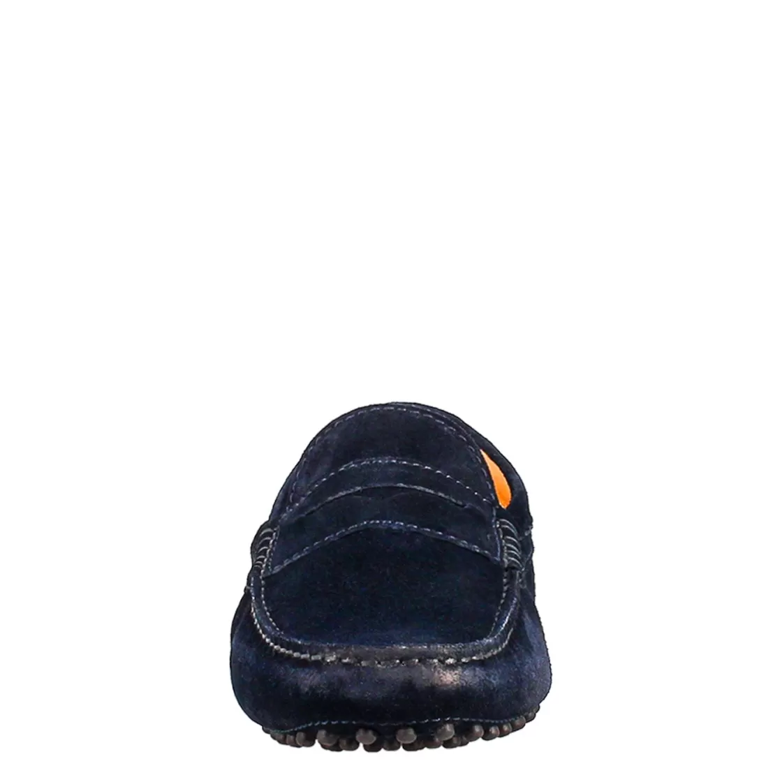 Shop Leonardo Shoes Mocassini Artigianali Carshoe Da Uomo In Pelle Di Camoscio Color . Blu