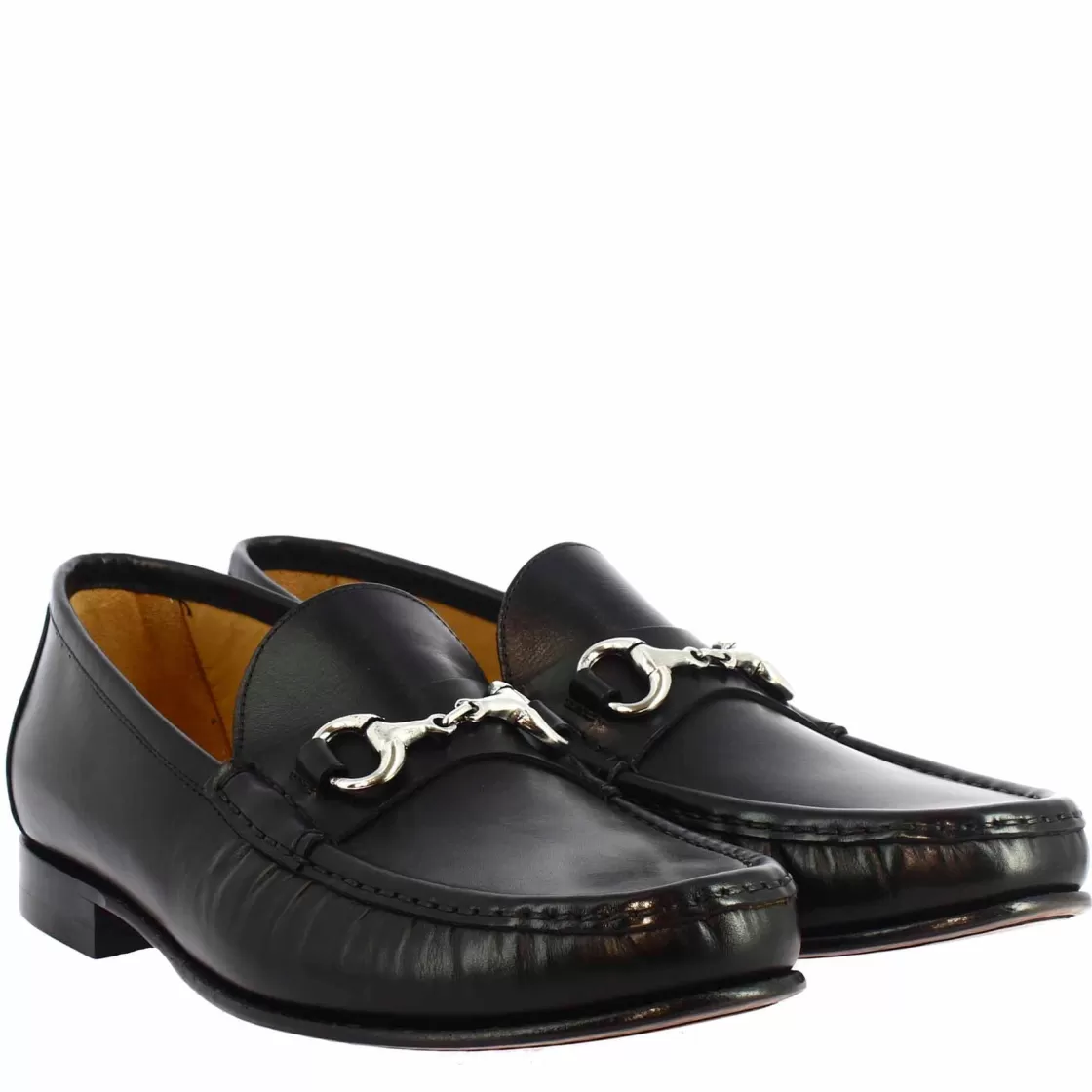 Clearance Leonardo Shoes Mocassini Da Uomo Artigianali In Pelle Colore Nero