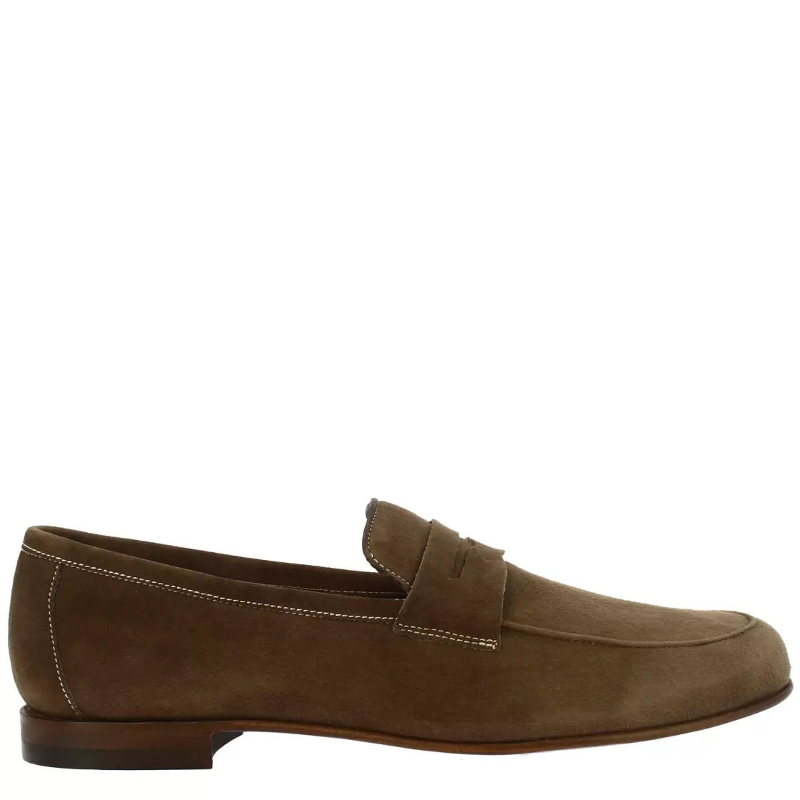 Cheap Leonardo Shoes Mocassini Slip-on Da Uomo Fatti A Mano In Pelle Di Camoscio Color Taupe Marrone