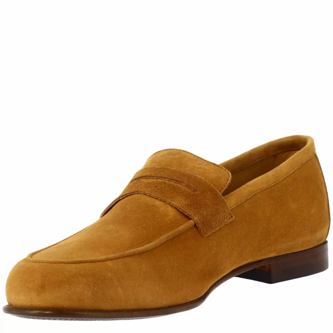 Hot Leonardo Shoes Mocassini Slip-on Da Uomo Fatti A Mano In Pelle Di Camoscio Chiaro Marrone