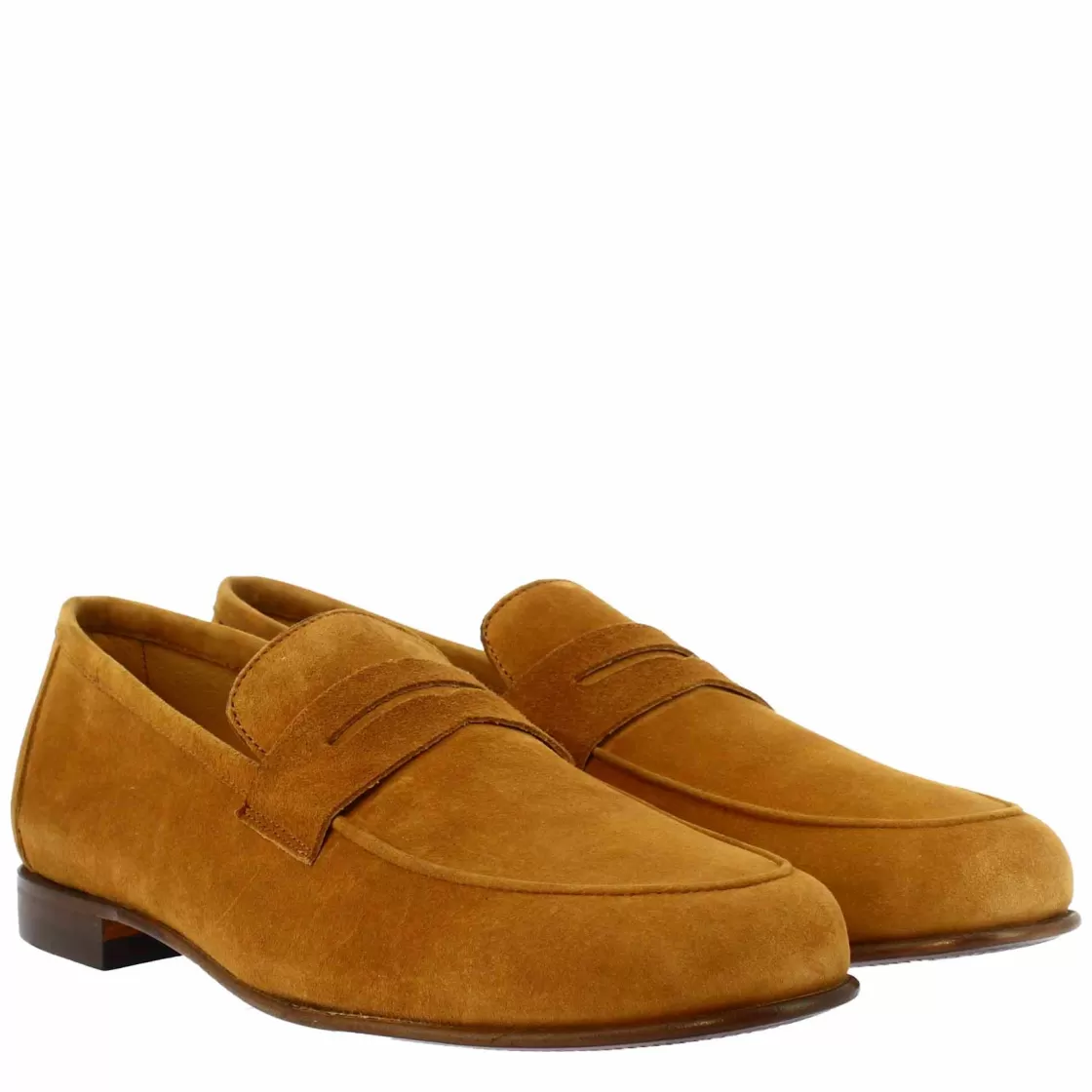 Hot Leonardo Shoes Mocassini Slip-on Da Uomo Fatti A Mano In Pelle Di Camoscio Chiaro Marrone
