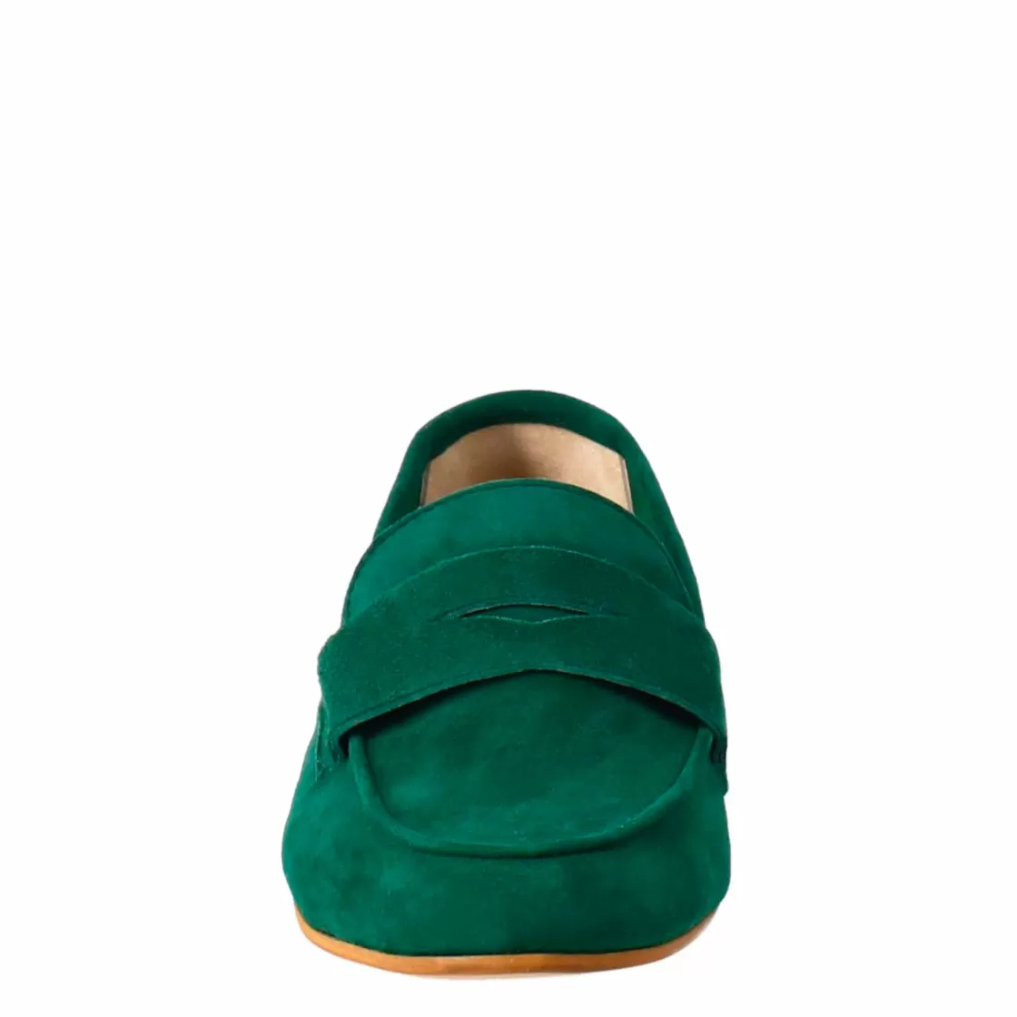 New Leonardo Shoes Mocassino Artigianale Da Donna In Camoscio Color Fatto A Mano. Verde