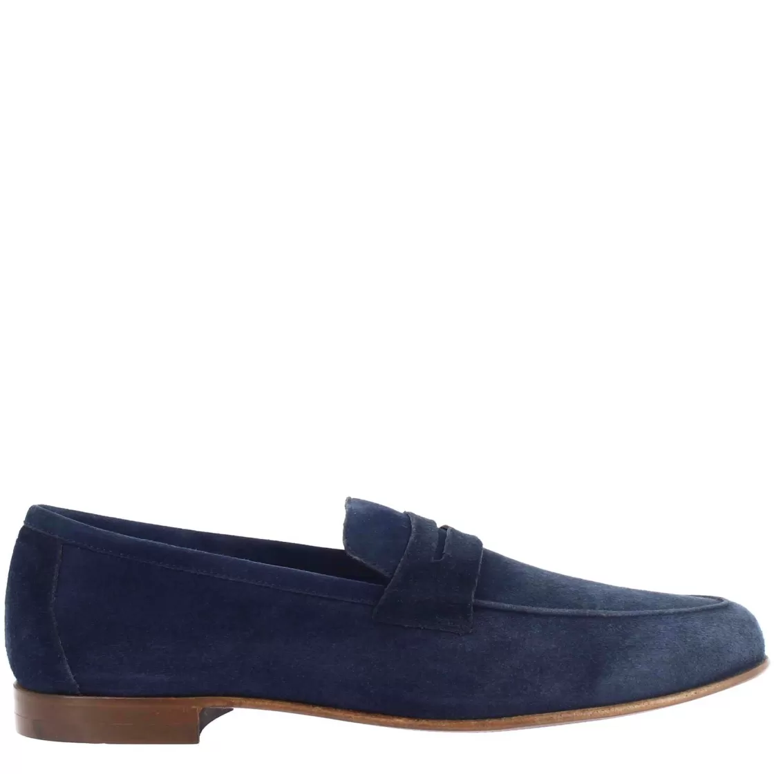 Cheap Leonardo Shoes Mocassino Blu Tasca Da Uomo In Pelle Scamosciata Blu Navi