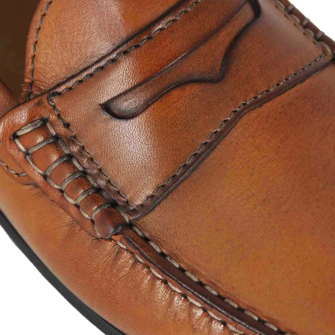 New Leonardo Shoes Mocassino Casual Da Uomo In Pelle Colore Con Suola Con Gommini Marrone