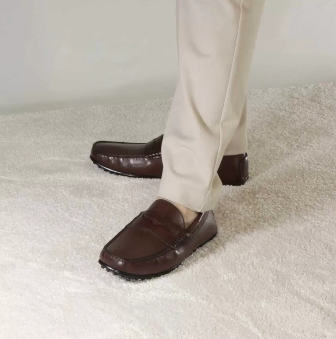 Sale Leonardo Shoes Mocassino Casual Da Uomo In Pelle Colore Con Suola Con Gommini Marrone Scuro