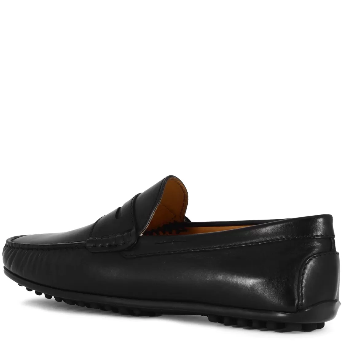 Clearance Leonardo Shoes Mocassino Casual Da Uomo In Pelle Colore Con Suola Con Gommini Nero