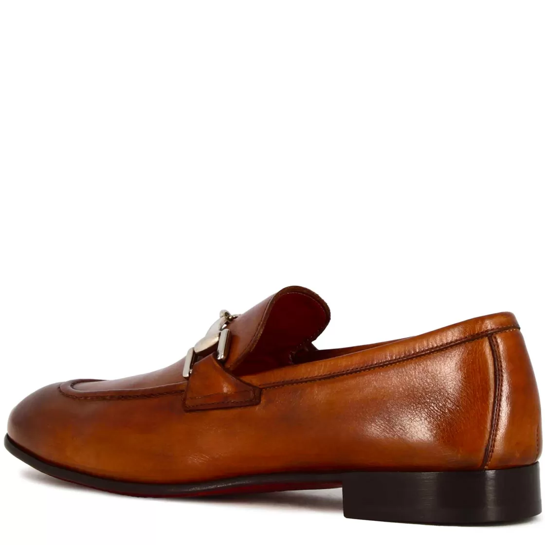 Sale Leonardo Shoes Mocassino Classico Con Morsetto Da Uomo In Pelle Colore Marrone