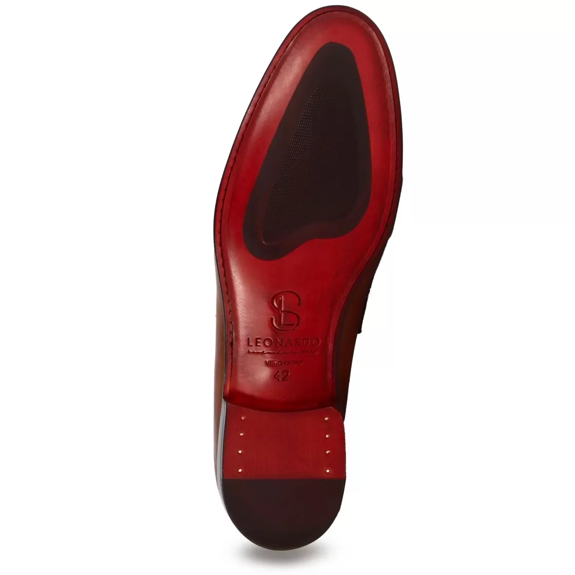 Sale Leonardo Shoes Mocassino Classico Con Morsetto Da Uomo In Pelle Colore Marrone