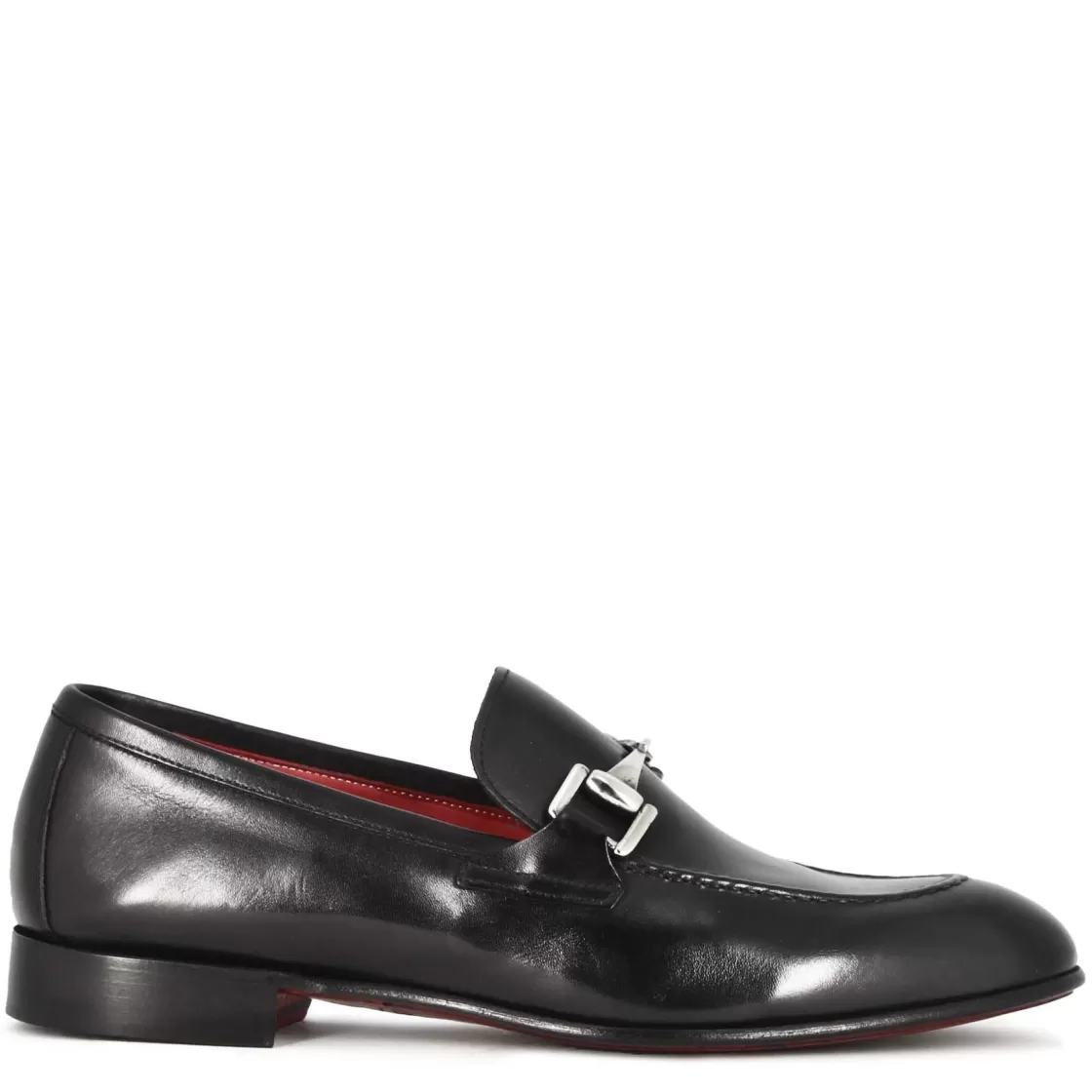 Clearance Leonardo Shoes Mocassino Classico Con Morsetto Da Uomo In Pelle Colore Nero