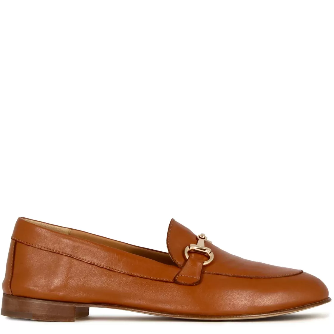 Online Leonardo Shoes Mocassino Classico Da Donna Con Morsetto In Pelle Colore Marrone