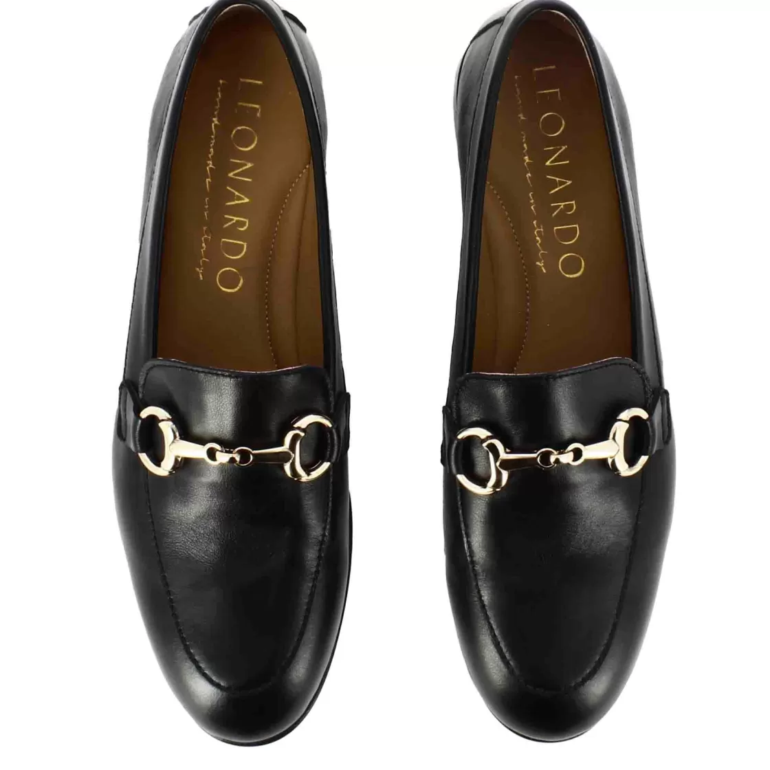 Store Leonardo Shoes Mocassino Classico Da Donna Con Morsetto In Pelle Colore Nero