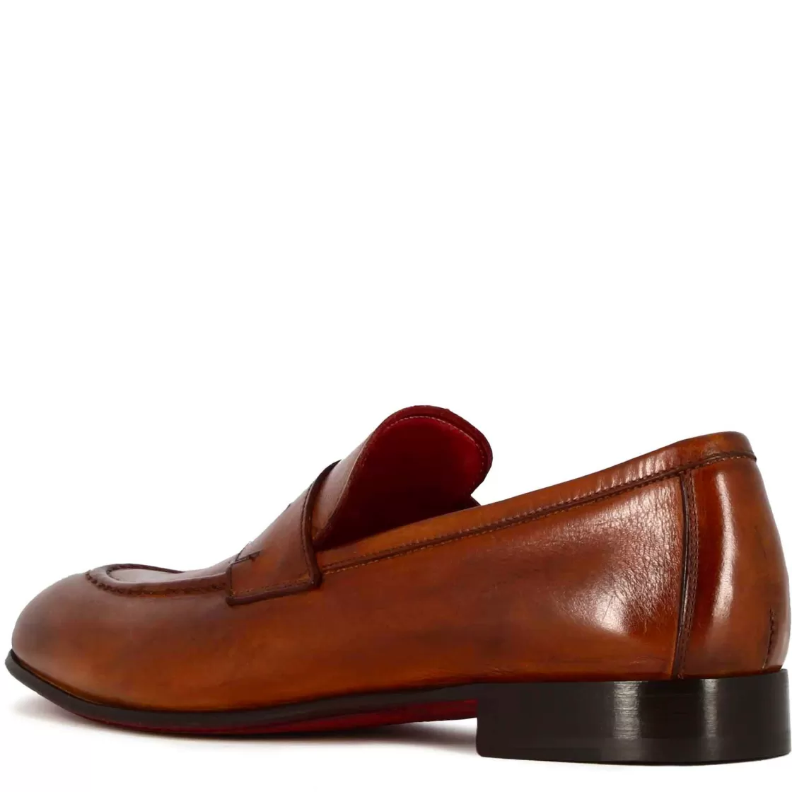 Hot Leonardo Shoes Mocassino Classico Da Uomo In Pelle Colore Chiaro Marrone