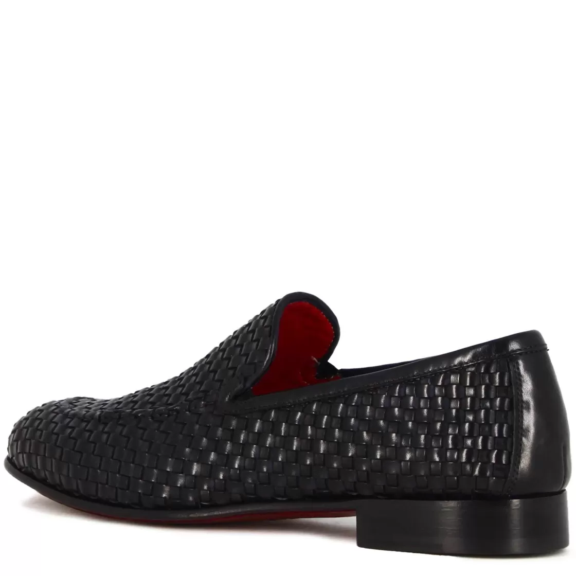 Store Leonardo Shoes Mocassino Classico Da Uomo In Pelle Intrecciata Colore Blu