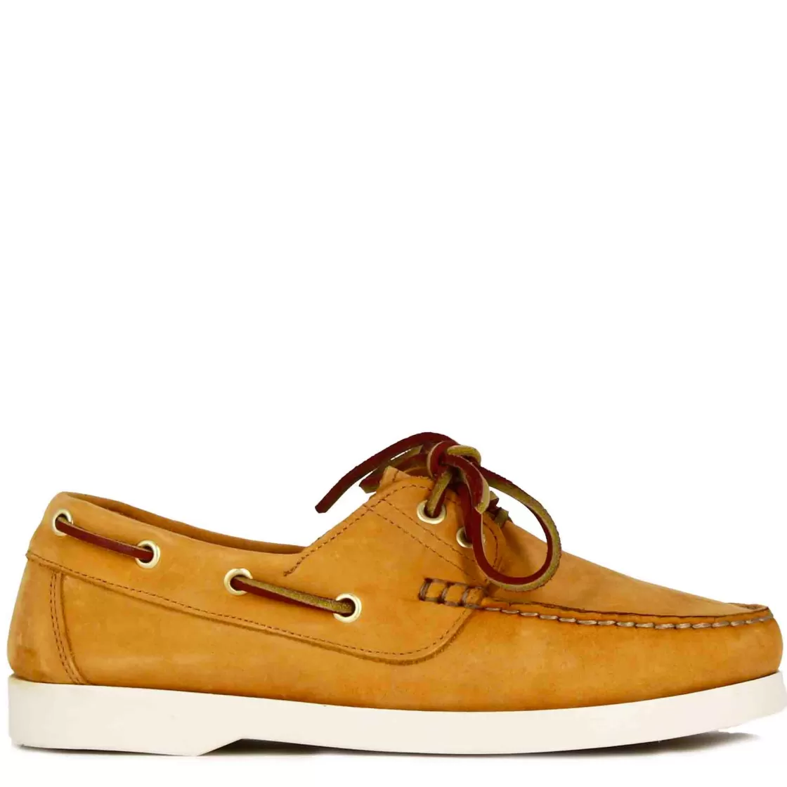 Online Leonardo Shoes Mocassino Da Barca Da Donna In Camoscio Colore Giallo