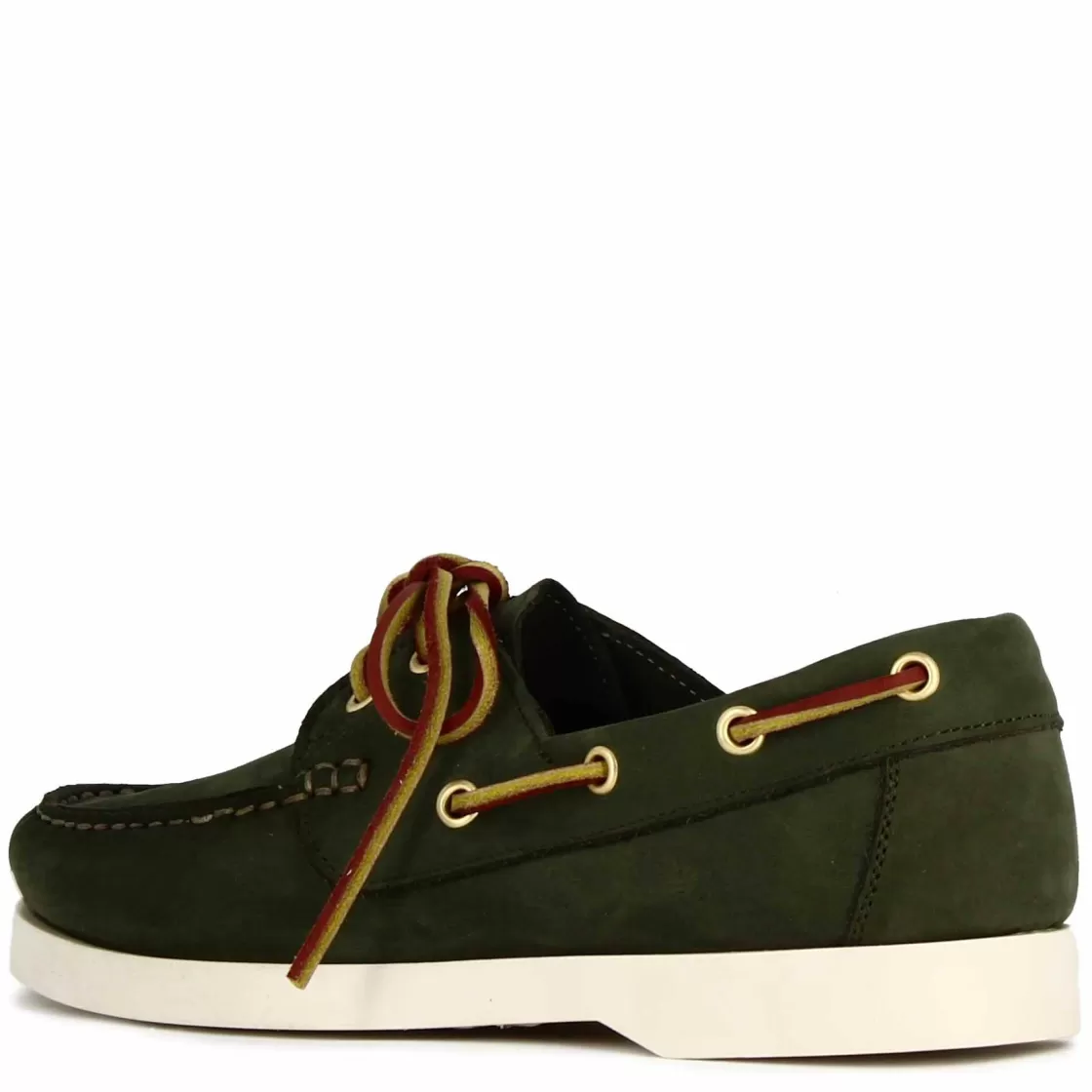 Sale Leonardo Shoes Mocassino Da Barca Da Donna In Camoscio Colore Verde