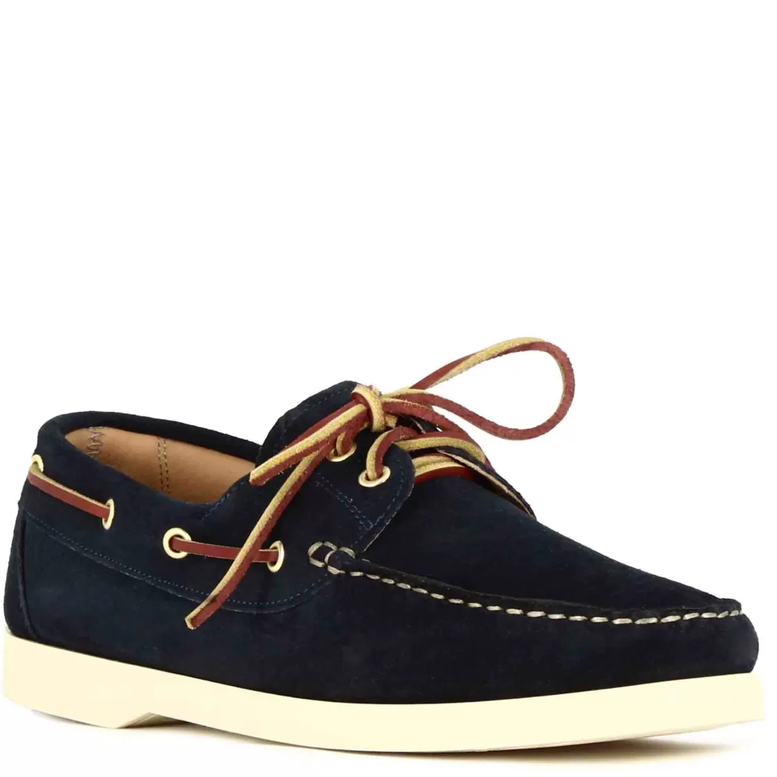 Shop Leonardo Shoes Mocassino Da Barca Da Uomo In Camoscio Colore Blu