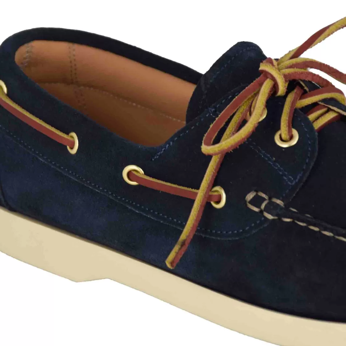 Shop Leonardo Shoes Mocassino Da Barca Da Uomo In Camoscio Colore Blu