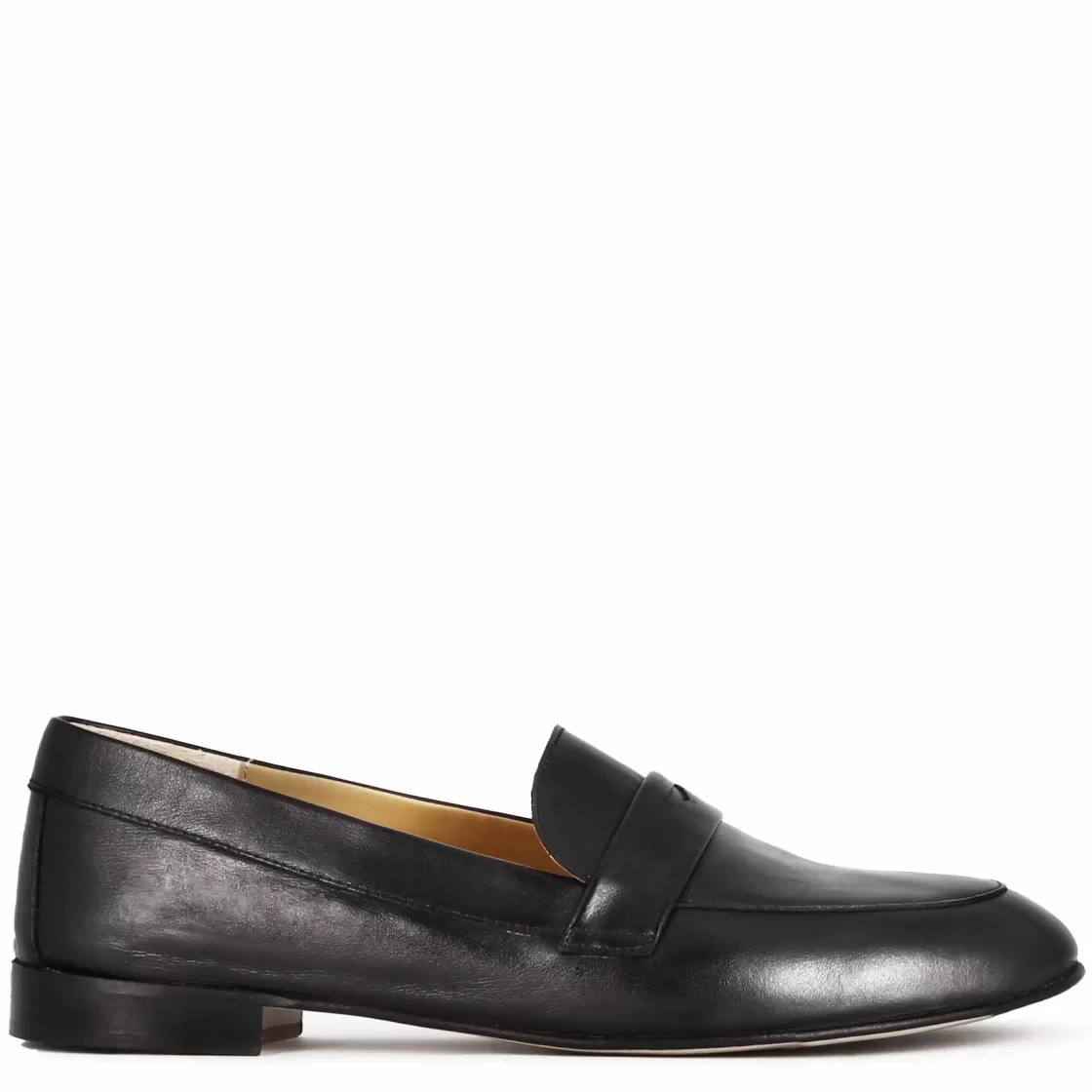 Online Leonardo Shoes Mocassino Da Donna Classico In Pelle Colore Fatti A Mano Nero