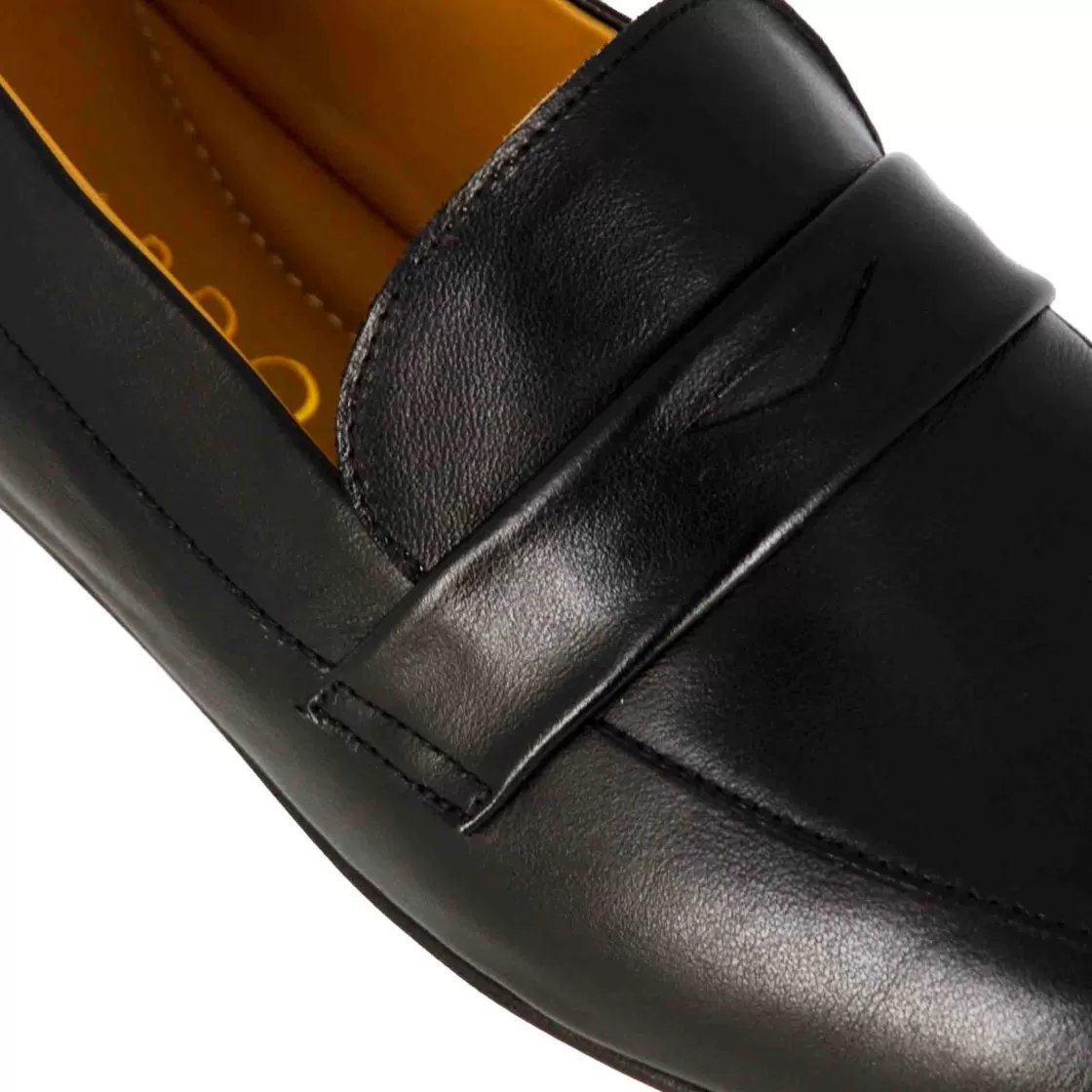 Online Leonardo Shoes Mocassino Da Donna Classico In Pelle Colore Fatti A Mano Nero