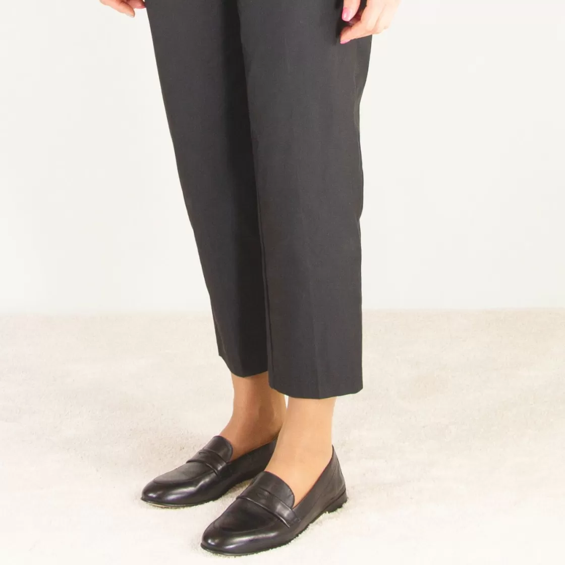 Online Leonardo Shoes Mocassino Da Donna Classico In Pelle Colore Fatti A Mano Nero