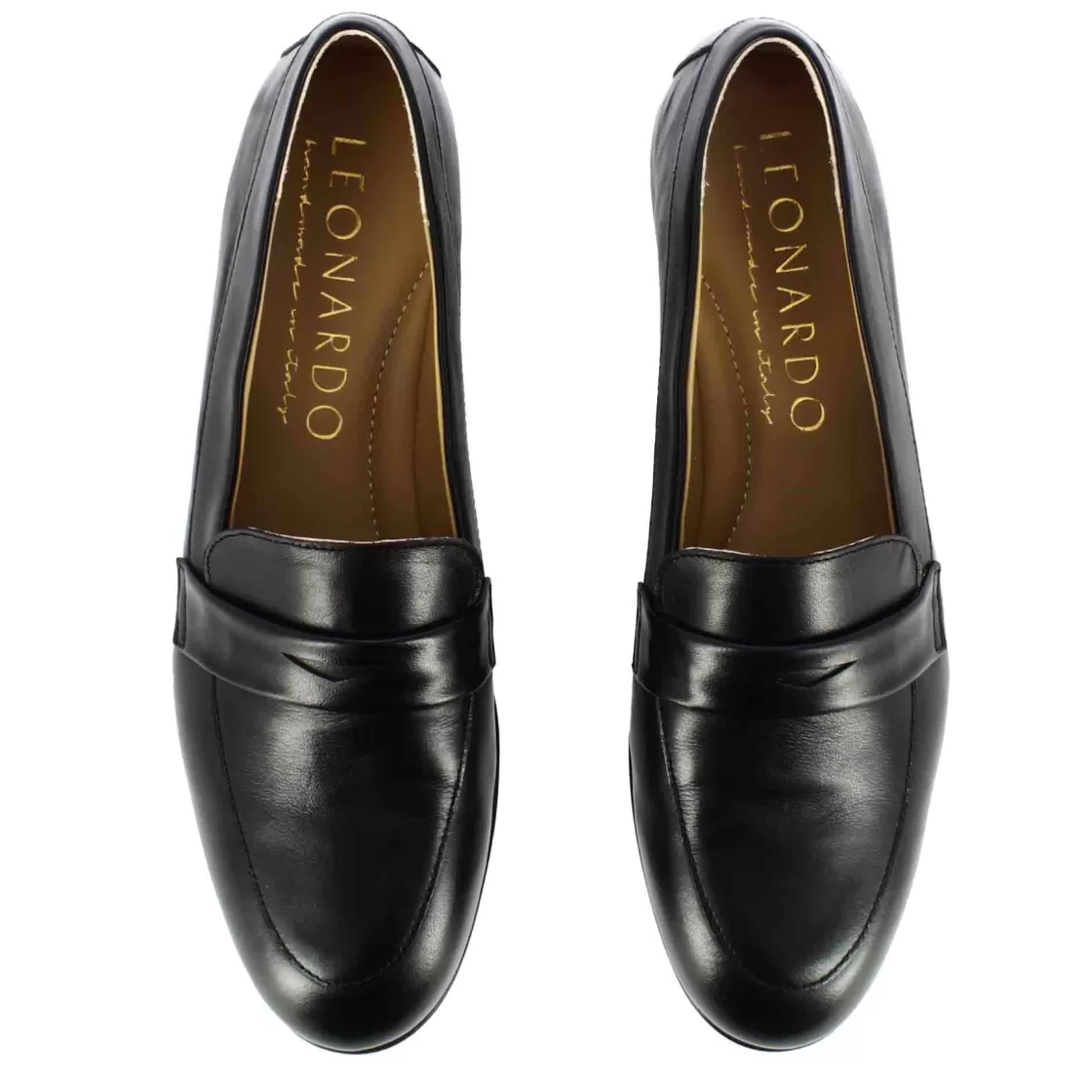 Online Leonardo Shoes Mocassino Da Donna Classico In Pelle Colore Fatti A Mano Nero