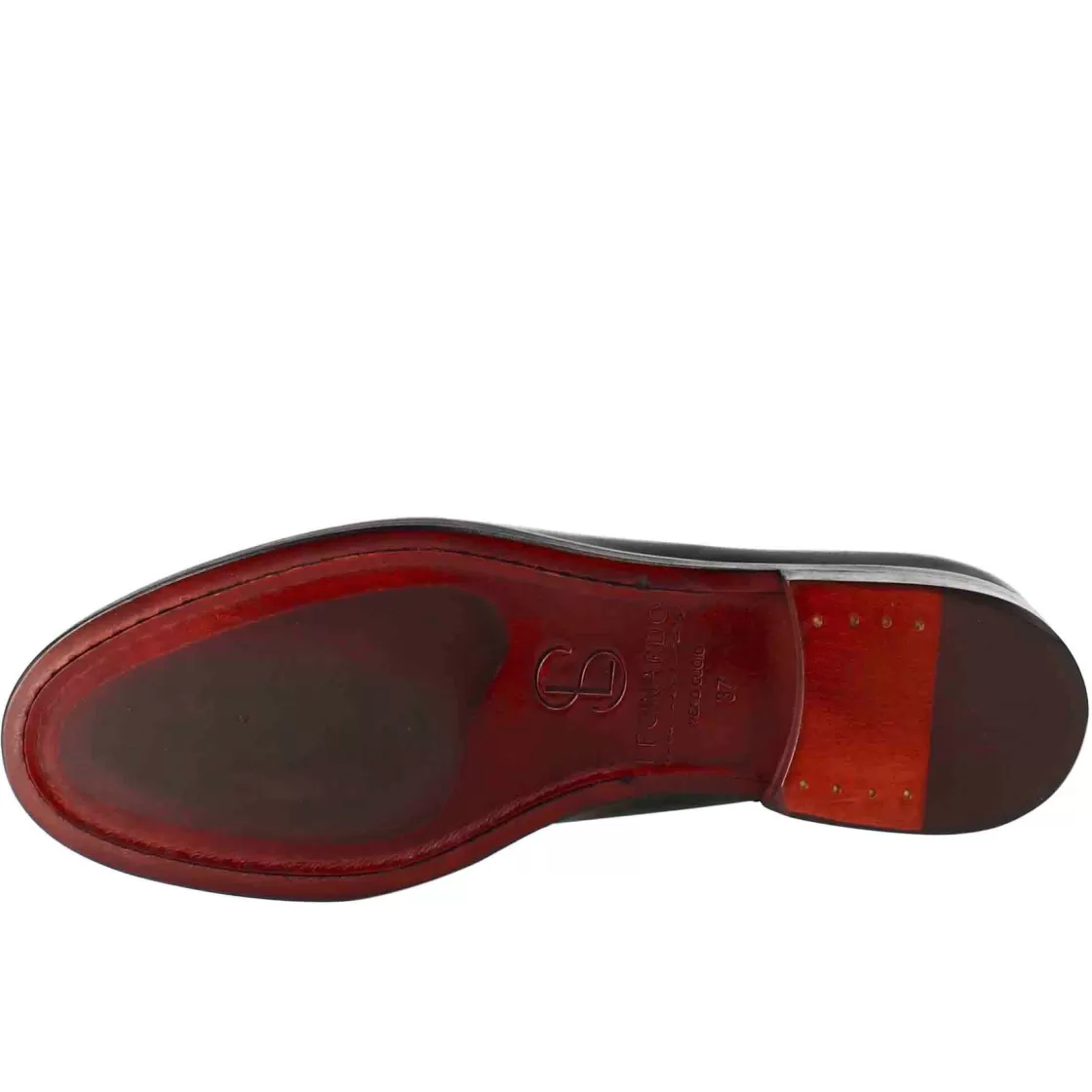 Fashion Leonardo Shoes Mocassino Da Donna In Pelle Colore Con Fibbia Nero