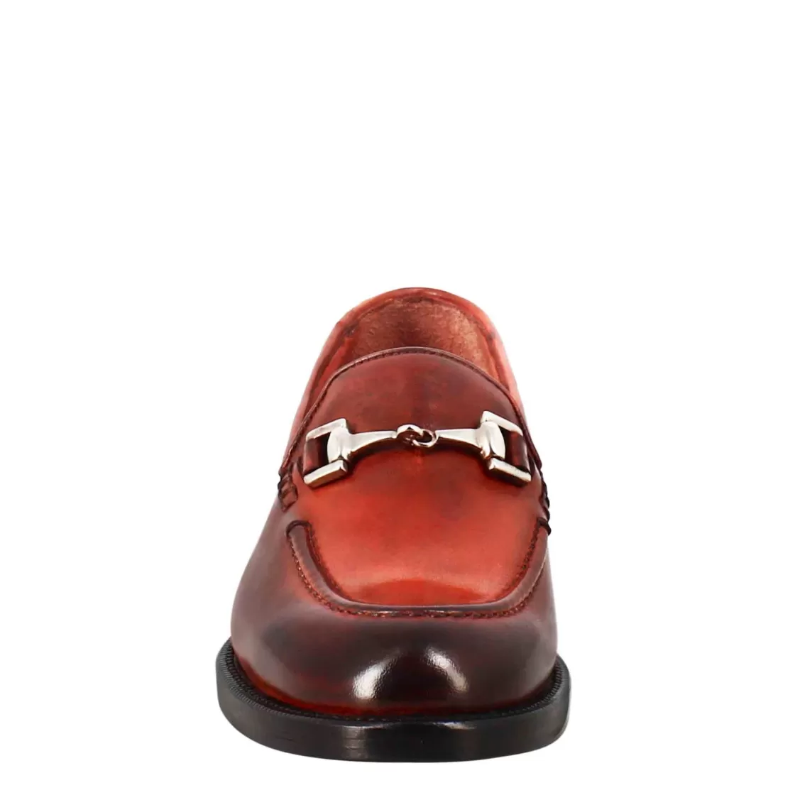 Discount Leonardo Shoes Mocassino Da Donna In Pelle Colore Con Fibbia Rosso