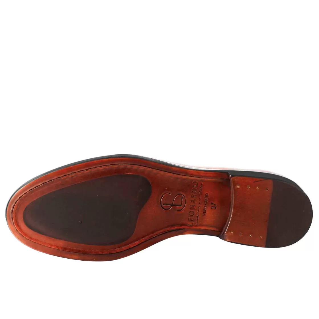 Discount Leonardo Shoes Mocassino Da Donna In Pelle Colore Con Fibbia Rosso
