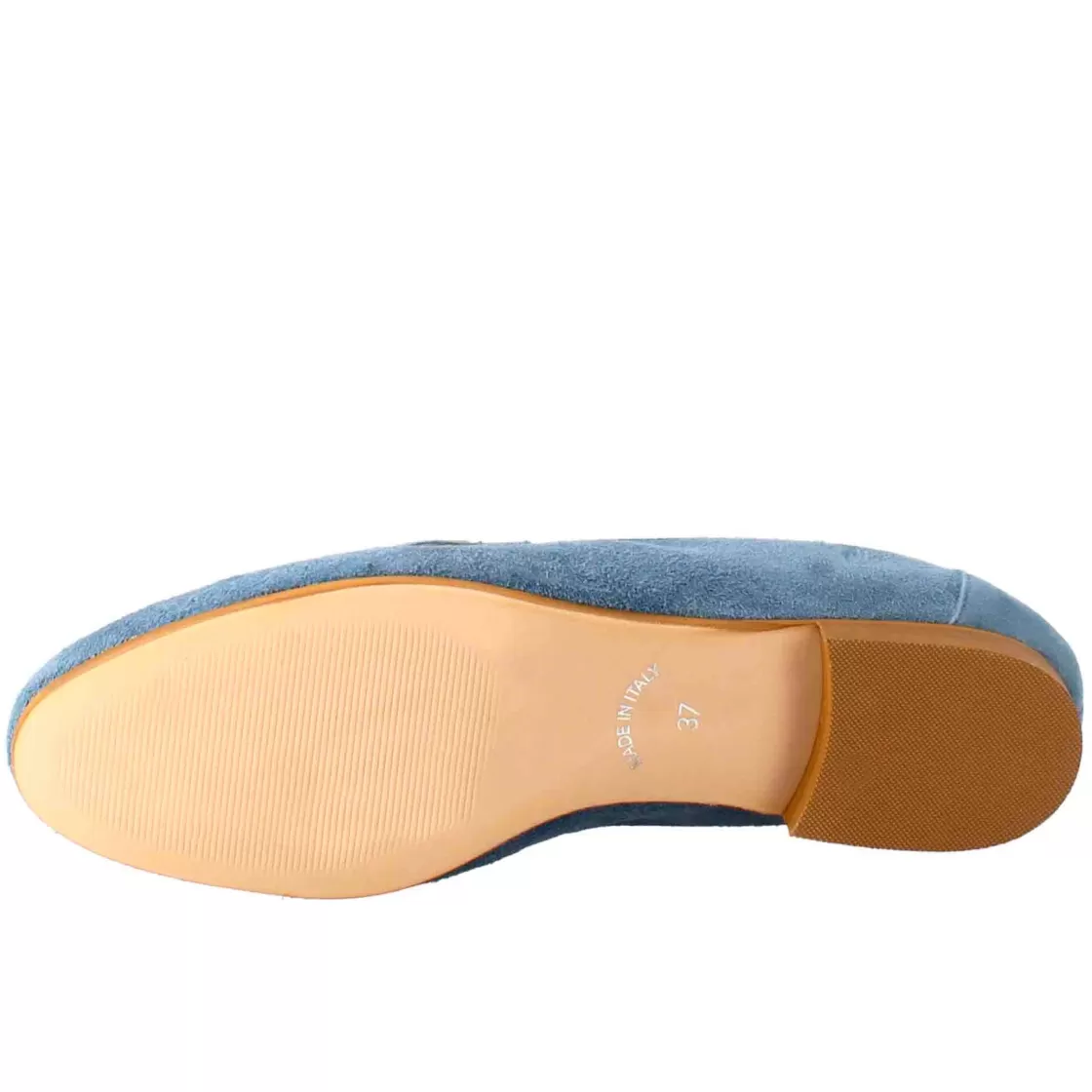 Flash Sale Leonardo Shoes Mocassino Da Donna In Pelle Scamosciata Con Fibbia Oro Celeste