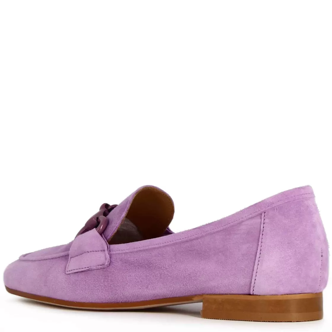 Discount Leonardo Shoes Mocassino Da Donna In Pelle Scamosciata Con Morsetto Colore Viola