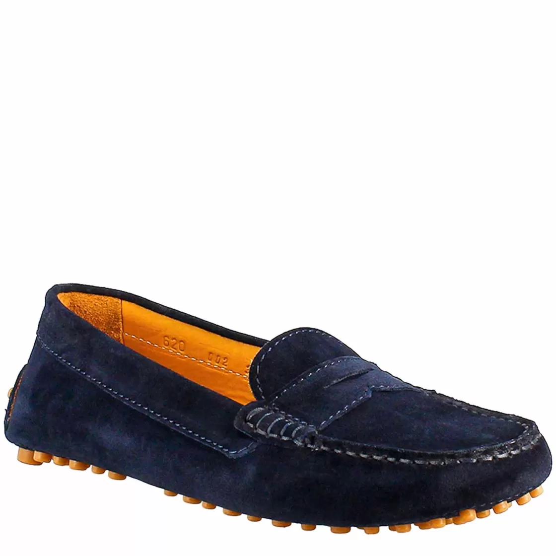 Outlet Leonardo Shoes Mocassino Da Donna Tubolare In Pelle Blu