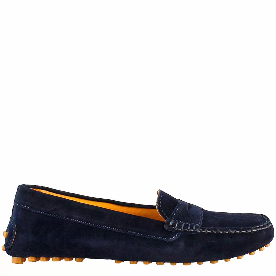 Outlet Leonardo Shoes Mocassino Da Donna Tubolare In Pelle Blu