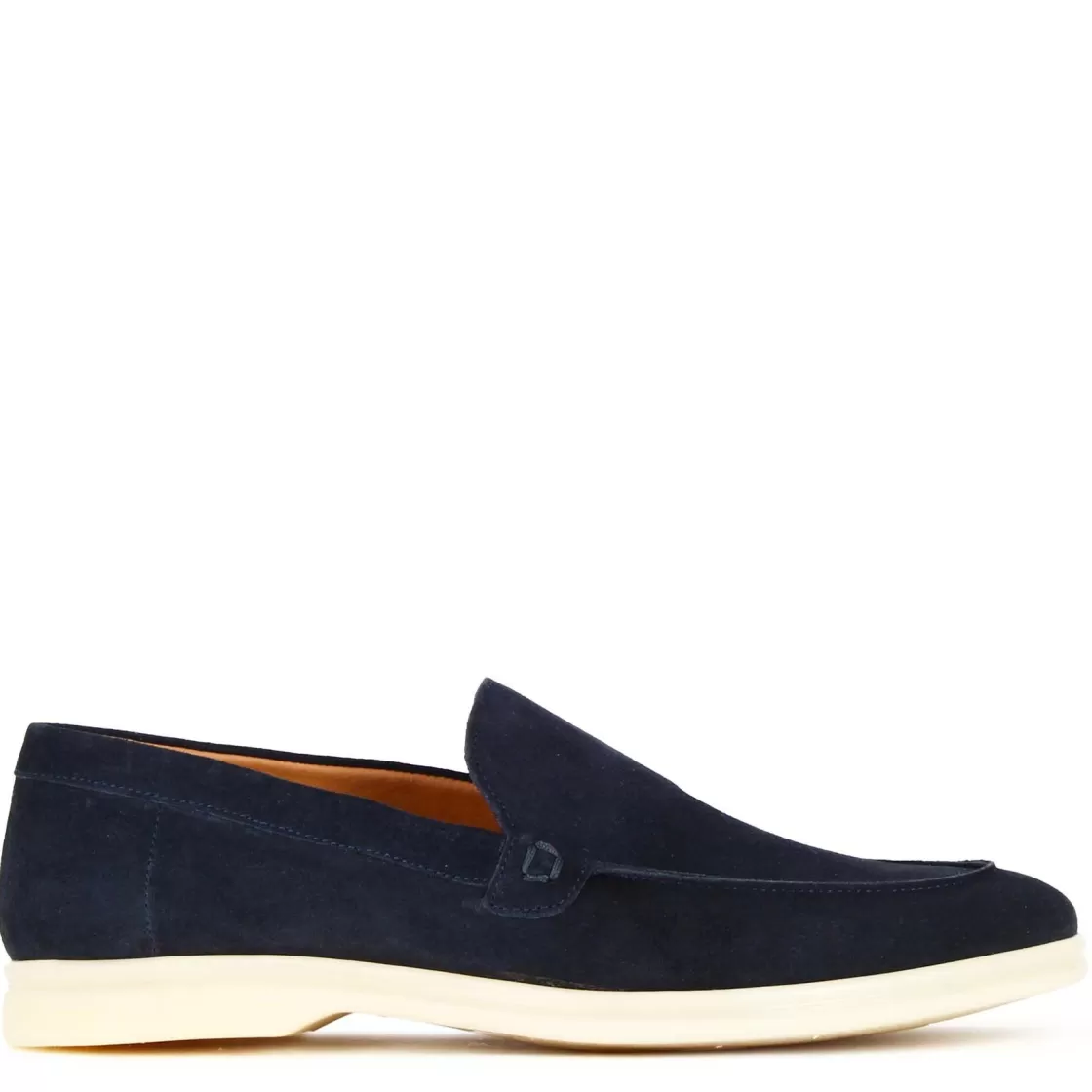 Shop Leonardo Shoes Mocassino Da Uomo Casual In Pelle Scamosciata Colore Blu