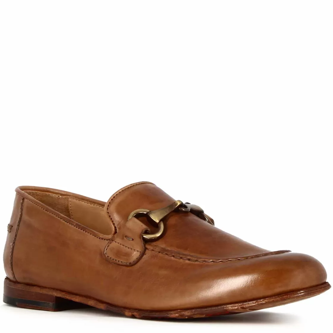 Hot Leonardo Shoes Mocassino Da Uomo In Pelle Liscia Colore Con Morsetto Marrone