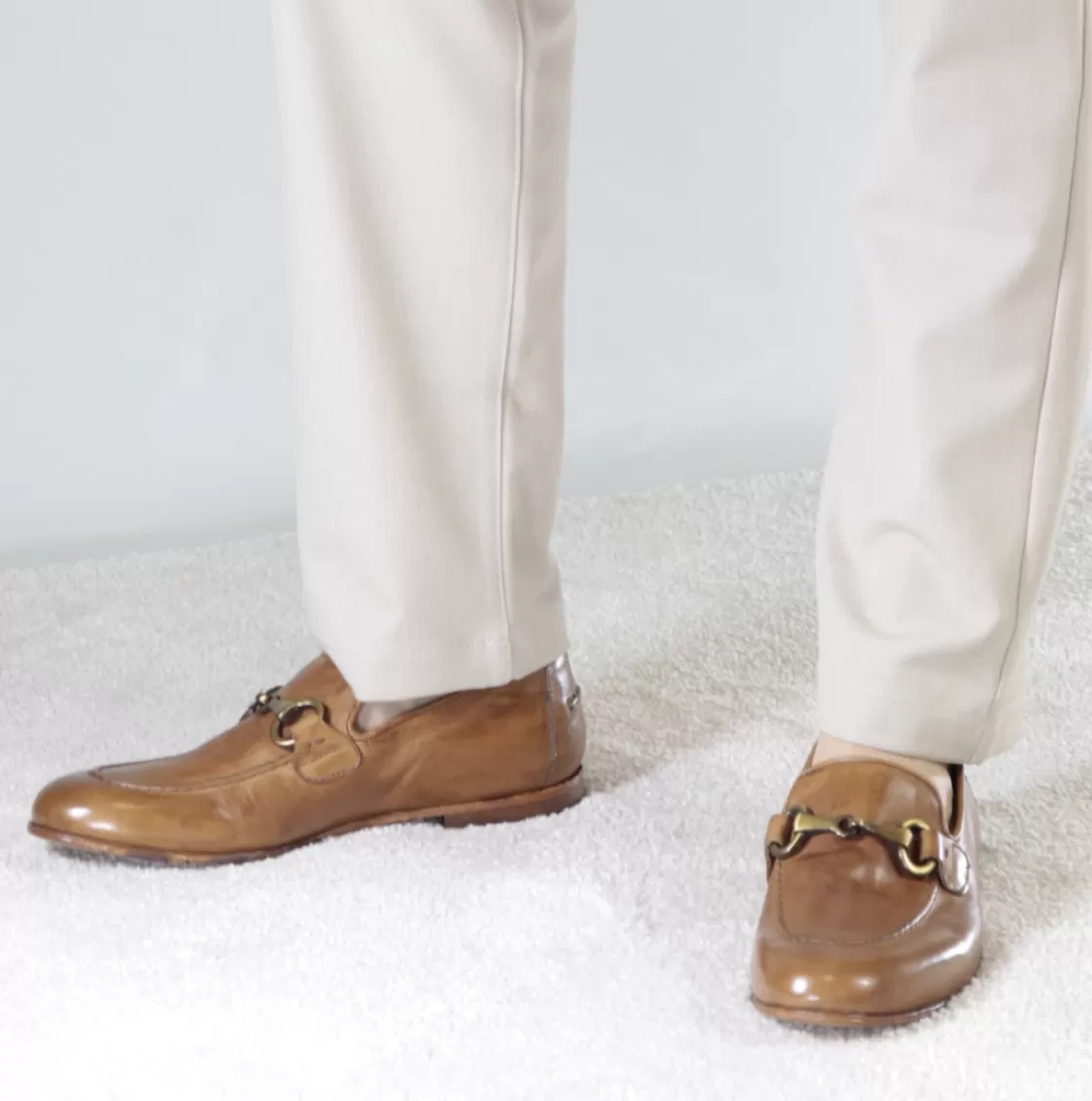 Hot Leonardo Shoes Mocassino Da Uomo In Pelle Liscia Colore Con Morsetto Marrone