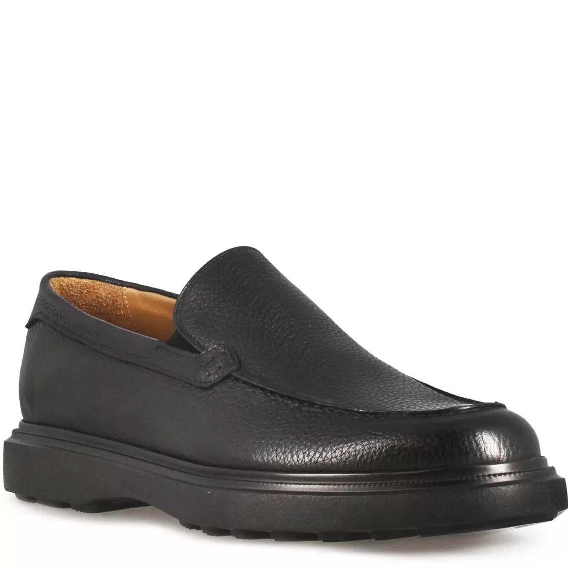 Best Leonardo Shoes Mocassino Da Uomo In Pelle Martellata Colore Nero E Suola In Gomma Vibram