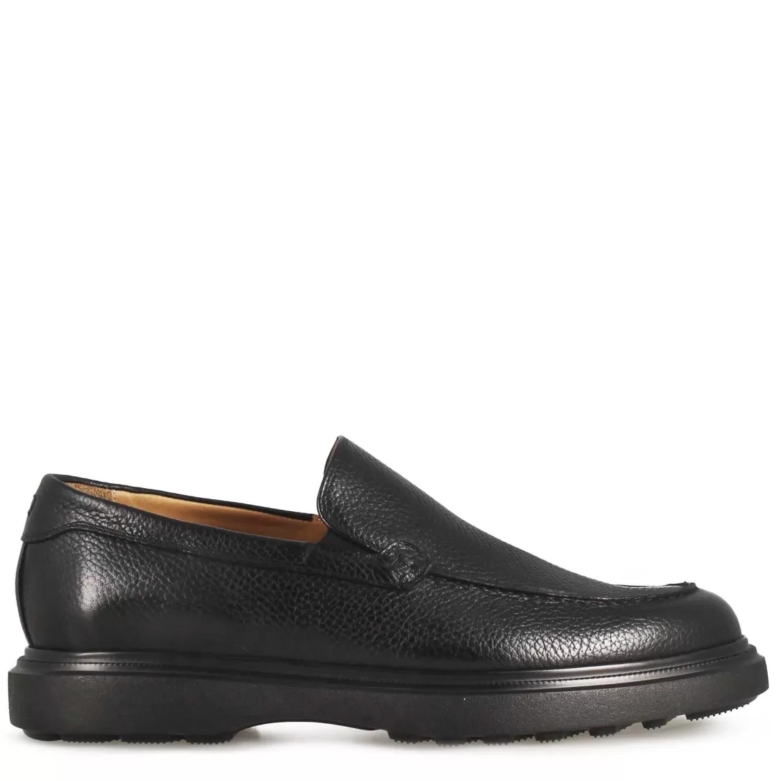 Best Leonardo Shoes Mocassino Da Uomo In Pelle Martellata Colore Nero E Suola In Gomma Vibram