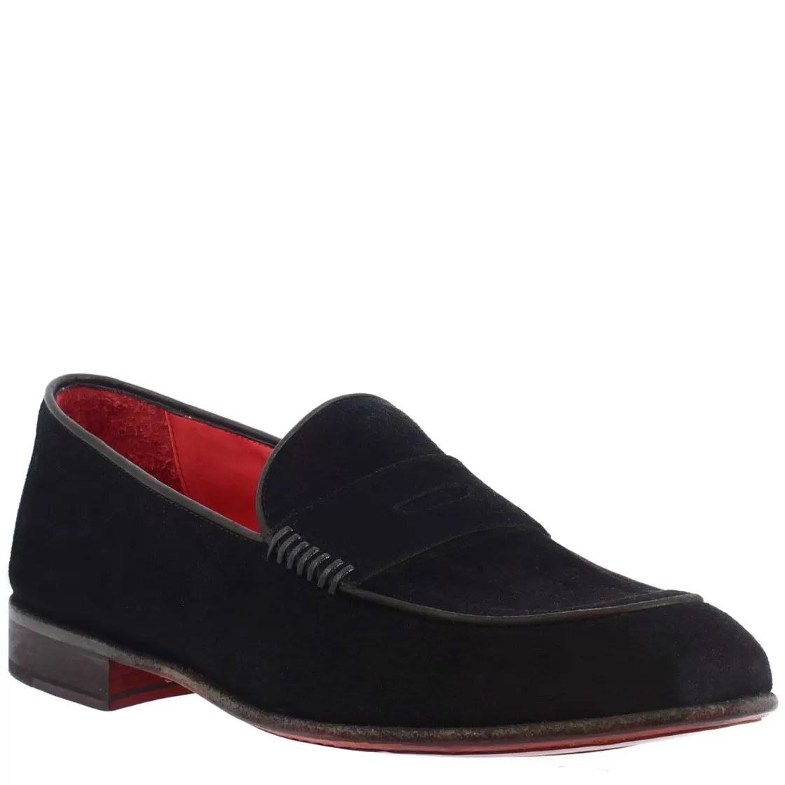 Flash Sale Leonardo Shoes Mocassino Elegante Da Uomo In Pelle Scamosciata Nero