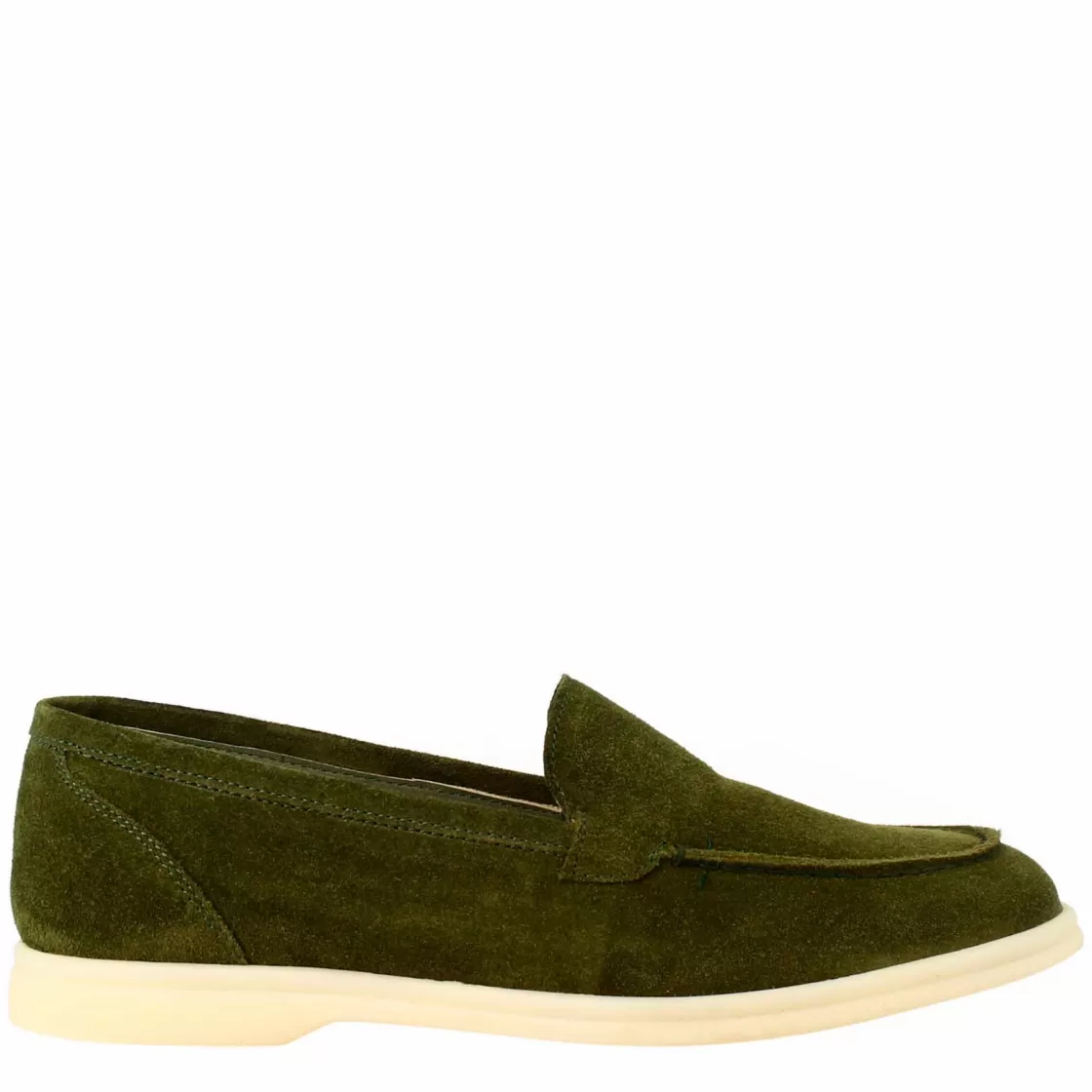 Discount Leonardo Shoes Mocassino Flessibile Da Donna In Pelle Scamosciata Verde