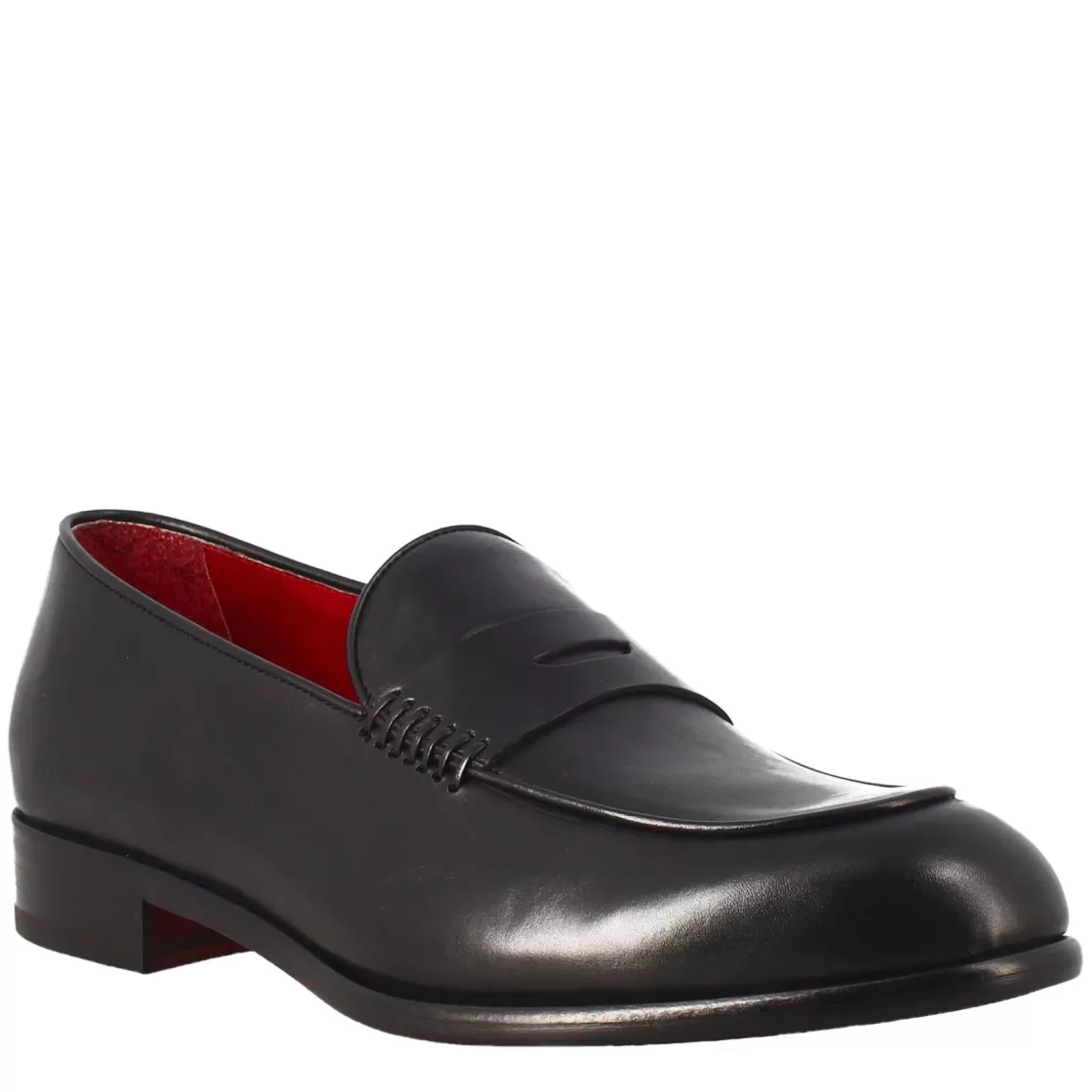 Discount Leonardo Shoes Mocassino Elegante Da Uomo In Pelle Fiore Nero