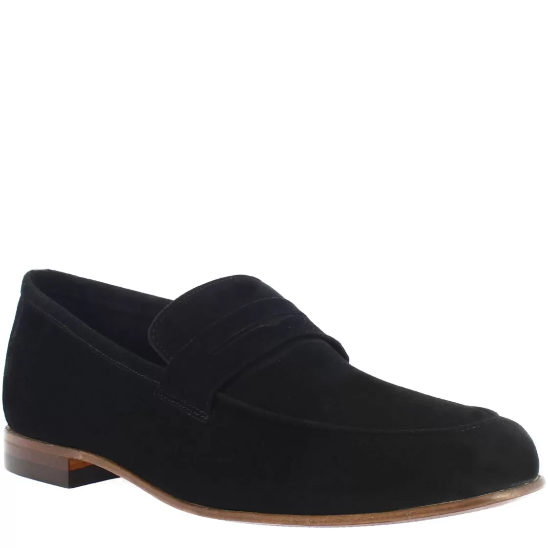 Sale Leonardo Shoes Mocassino Stile Tasca Da Uomo In Pelle Scamosciata Nero