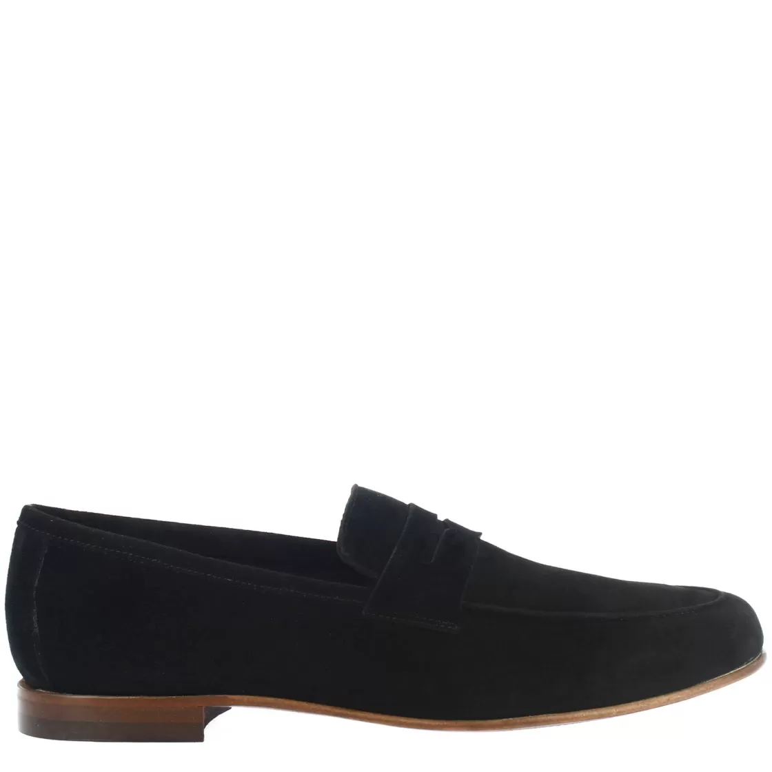 Sale Leonardo Shoes Mocassino Stile Tasca Da Uomo In Pelle Scamosciata Nero