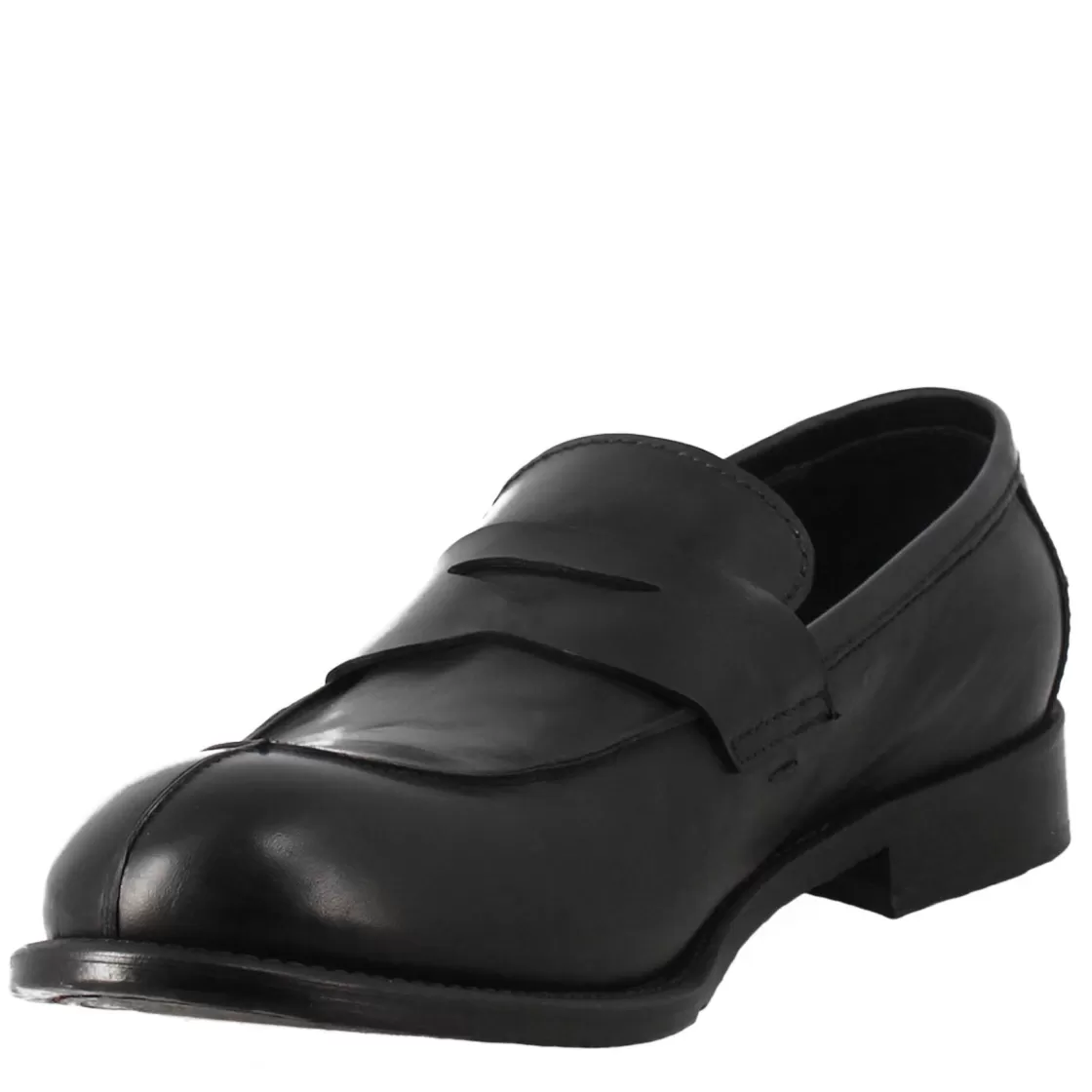 Fashion Leonardo Shoes Mocassino Vintage Elegante Da Uomo In Pelle Liscia Nero