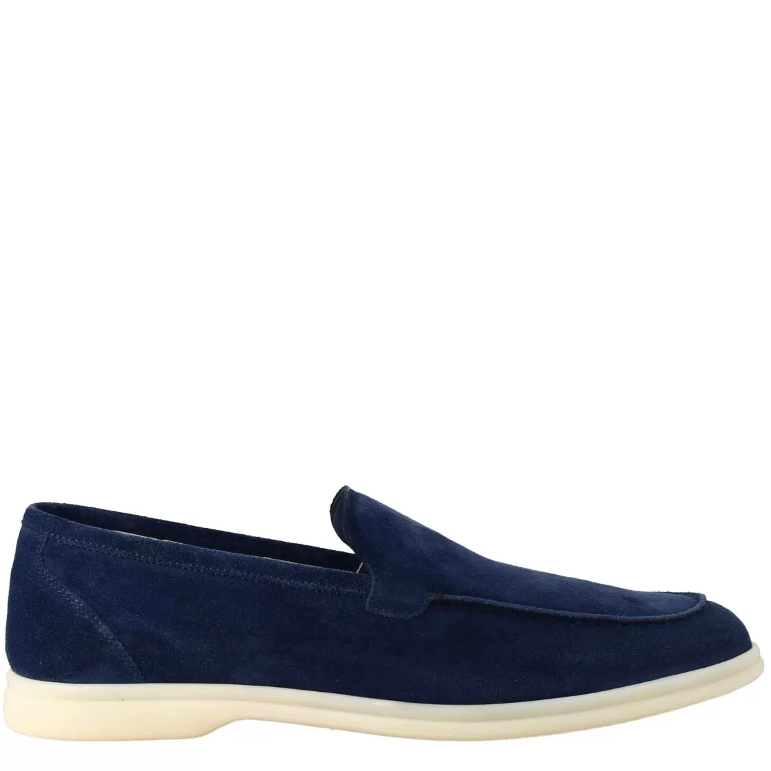 Store Leonardo Shoes Mocassino Sfoderato Blu Elegante Da Uomo In Camoscio Blu Navi