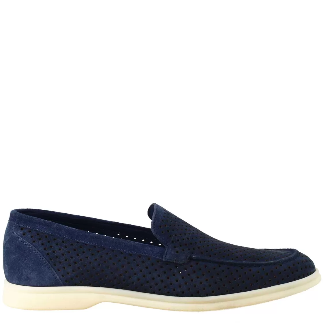 Store Leonardo Shoes Mocassino Sfoderato Blu Scuro Elegante Da Uomo In Camoscio Blu Navi