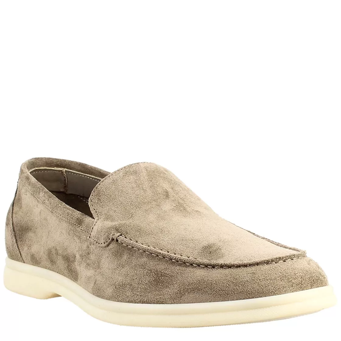 Best Sale Leonardo Shoes Mocassino Sfoderato Elegante Da Uomo In Camoscio Grigio