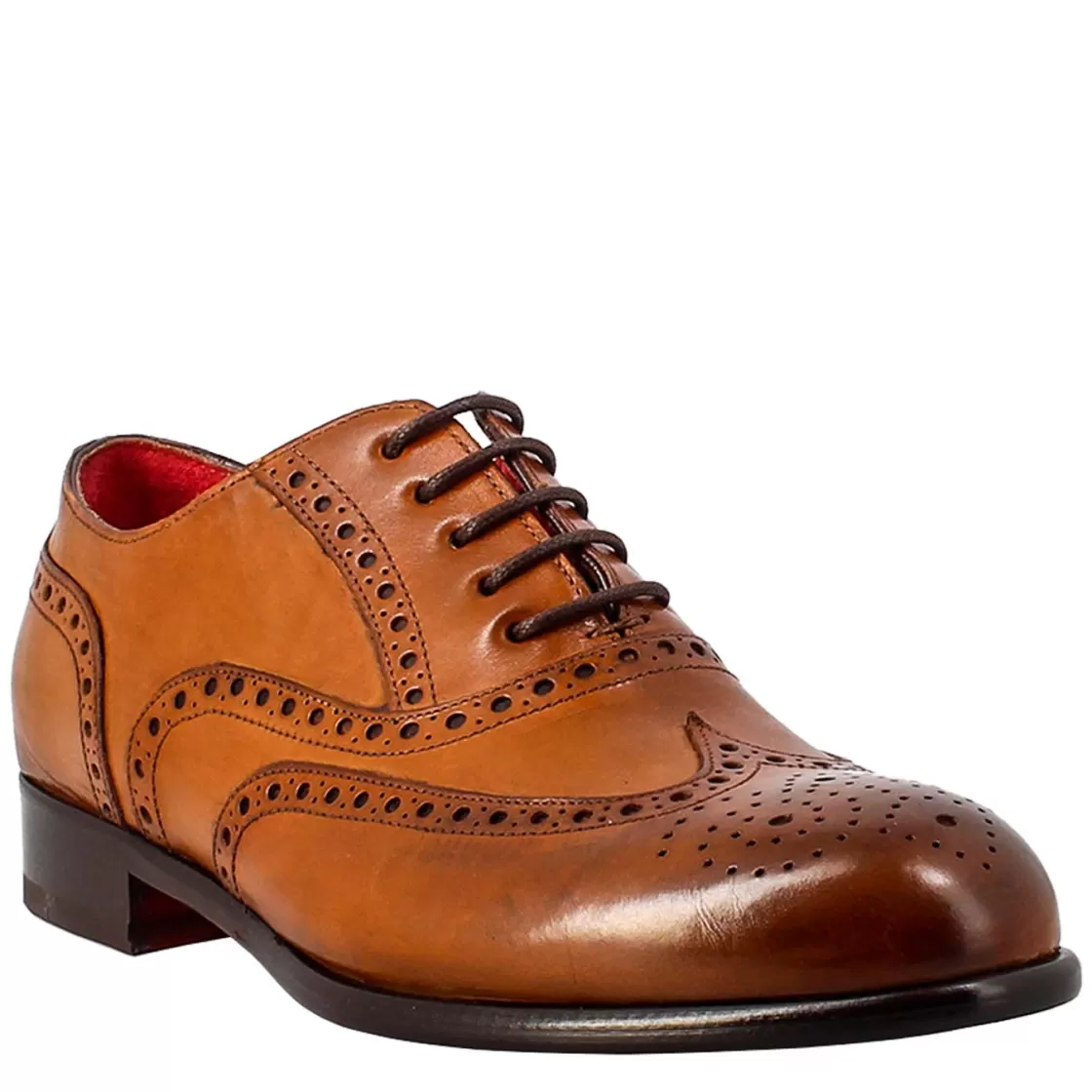 Best Leonardo Shoes Oxford Brogue Marrone Elegante Da Uomo In Pelle Marrone Chiaro