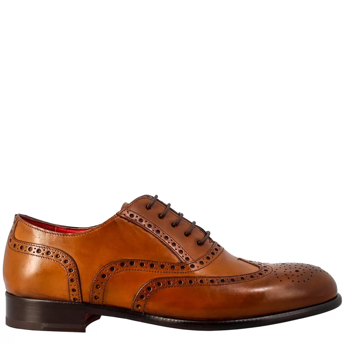 Best Leonardo Shoes Oxford Brogue Marrone Elegante Da Uomo In Pelle Marrone Chiaro