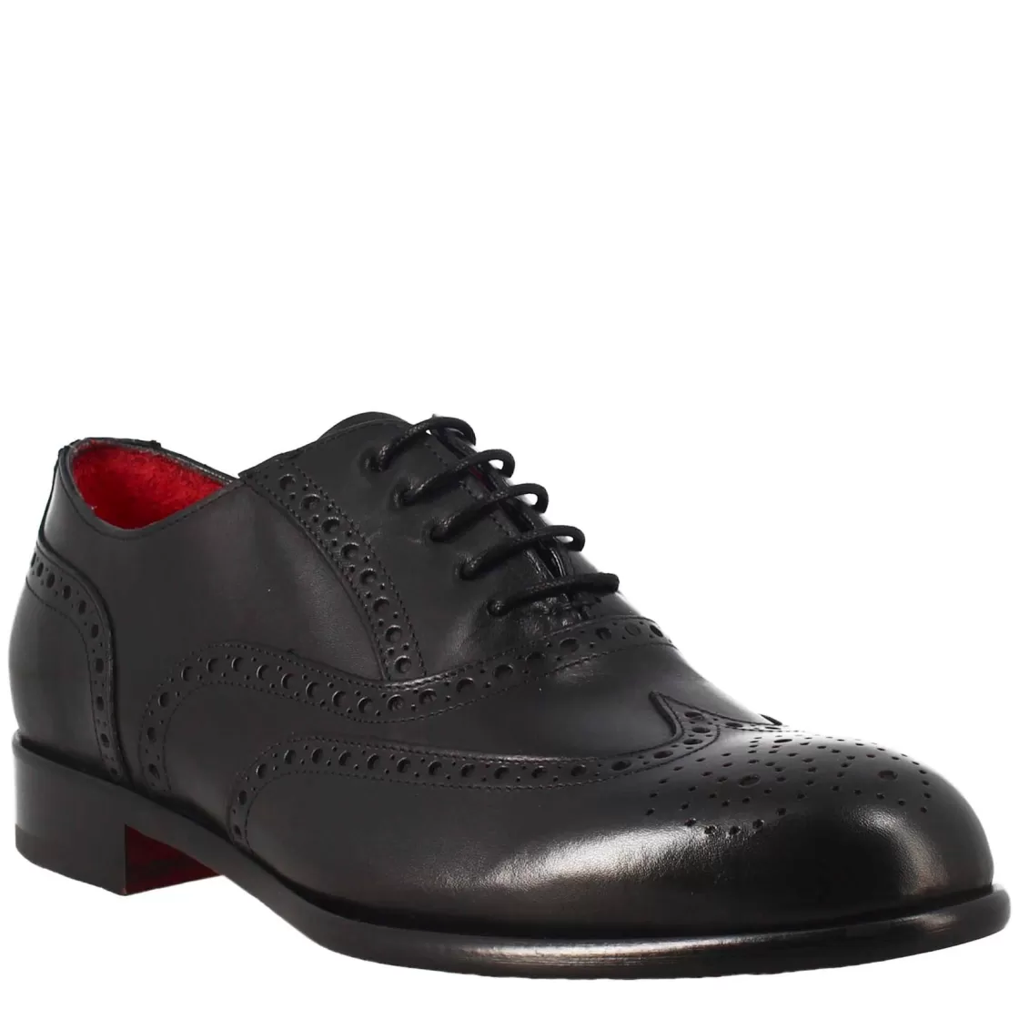 Hot Leonardo Shoes Oxford Brogue Elegante Da Uomo In Pelle Nero