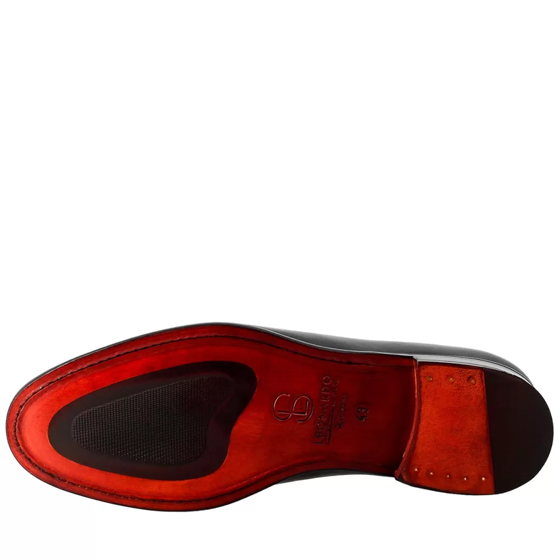 Shop Leonardo Shoes Oxford Wholecut Elegante Da Uomo In Pelle E Fodera Rossa Blu